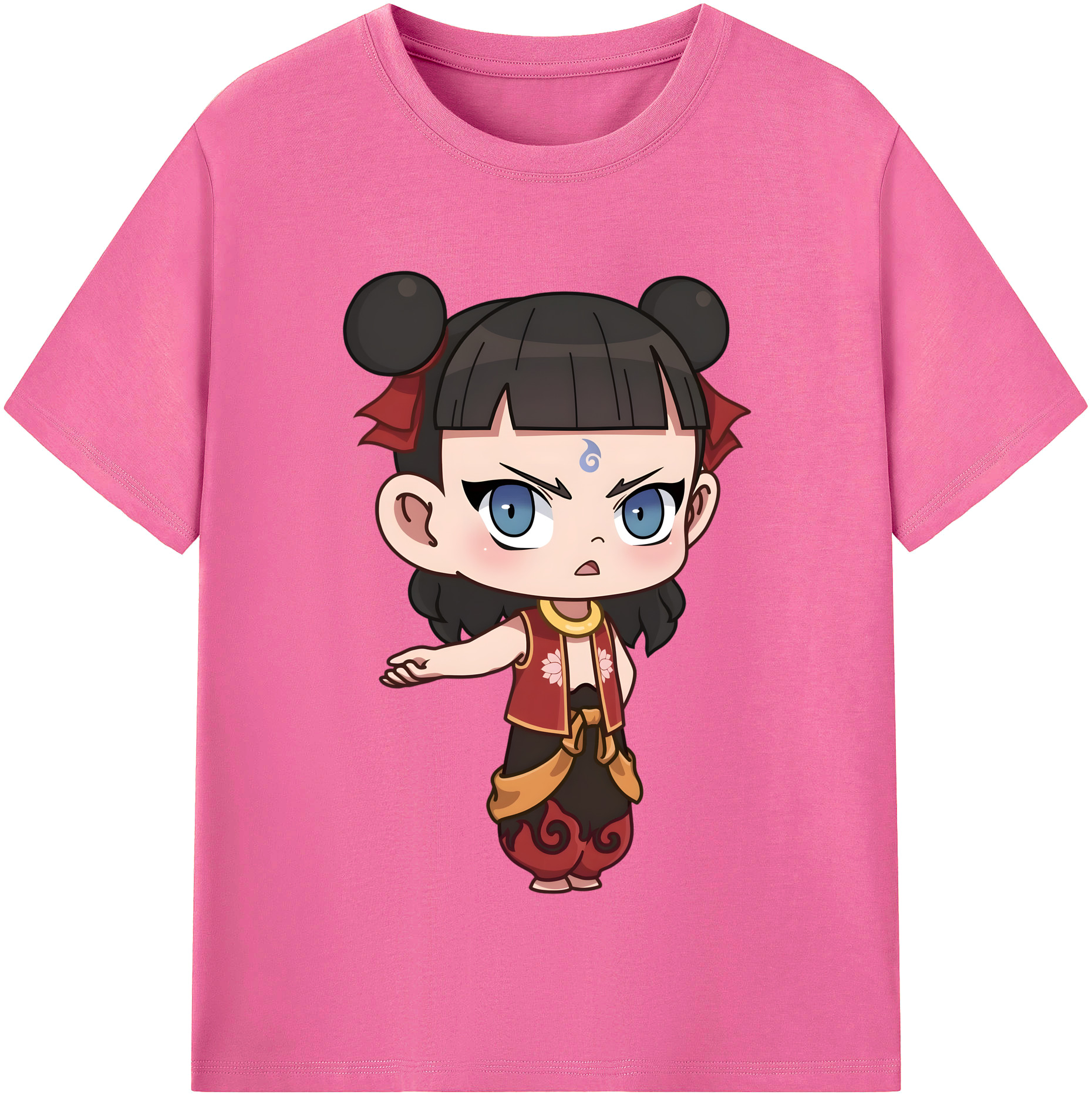 （画像用） Ne Zha 2 ナタ 魔童の大暴れ レディースカジュアルプリントTシャツ（綿100％）